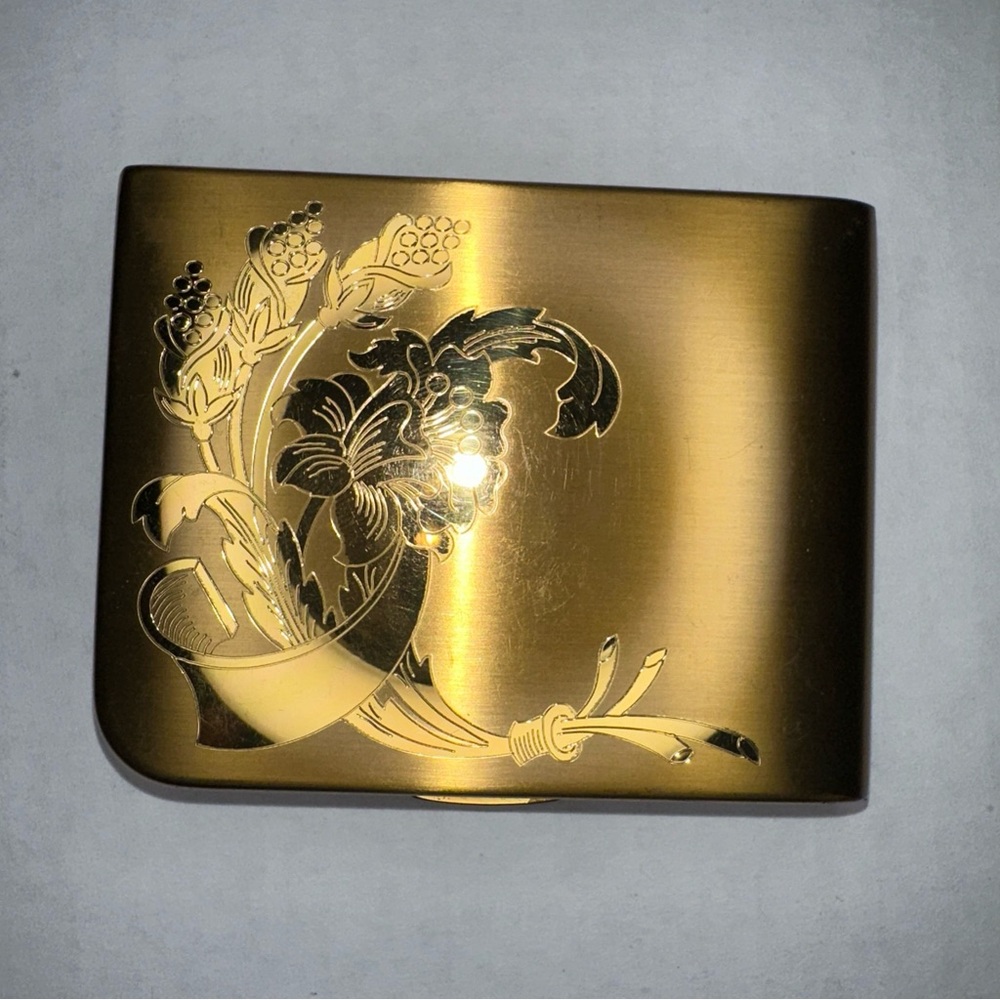 Vintage Gold Floral Compact Case
